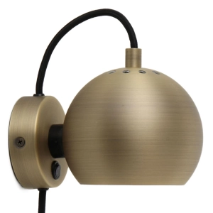 FRANDSEN lampa ścienna BALL antique brass