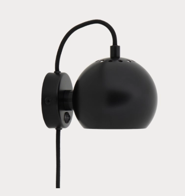 FRANDSEN lampa ścienna BALL MAGNET black mat
