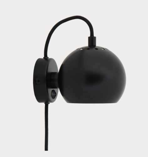 FRANDSEN lampa ścienna BALL MAGNET black mat