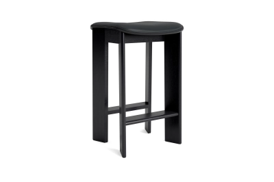 HAY stołek barowy tapicerowany CHISEL 30 - H65 low | black oak | skóra Grano Black