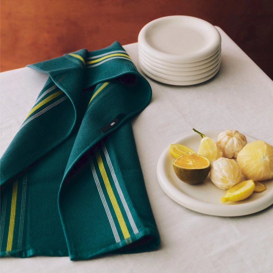 HAY ściereczka kuchenna CANTEEN – 52 × 80 cm – w zielono-żółte paski.jpg