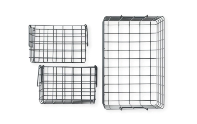 MUSTARD zestaw 3 koszyków THE BASKETS slate