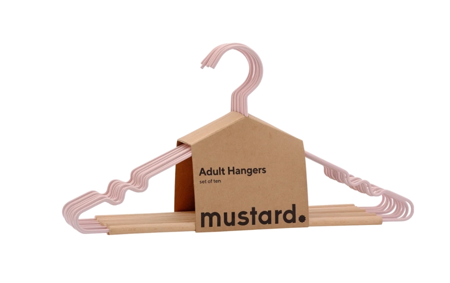 MUSTARD zestaw 10 wieszaków THE HANGERS blush.webp