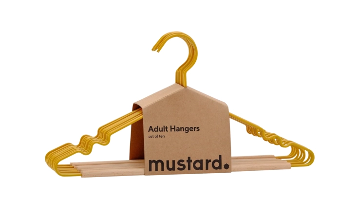 MUSTARD zestaw 10 wieszaków THE HANGERS mustard.webp