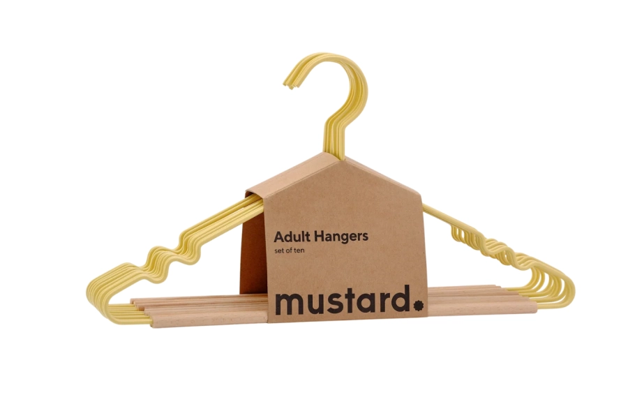 MUSTARD zestaw 10 wieszaków THE HANGERS butter.webp