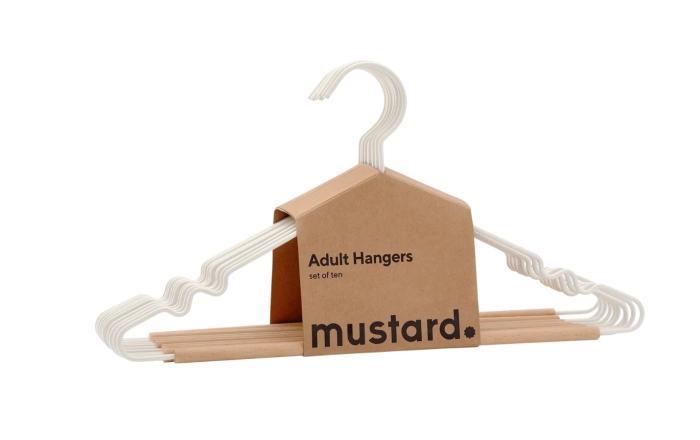 MUSTARD zestaw 10 wieszaków THE HANGERS chalk.webp
