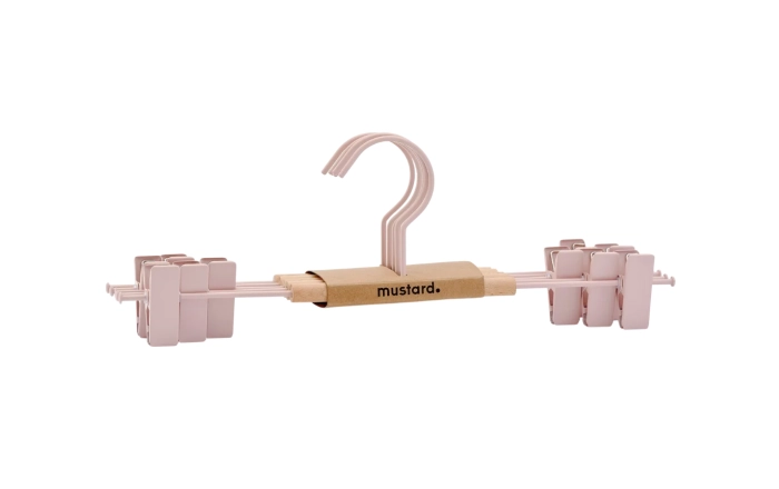 MUSTARD zestaw 5 wieszaków z klipsami THE HANGERS CLIP blush.webp