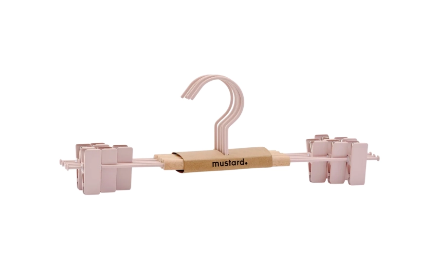 MUSTARD zestaw 5 wieszaków z klipsami THE HANGERS CLIP blush.webp