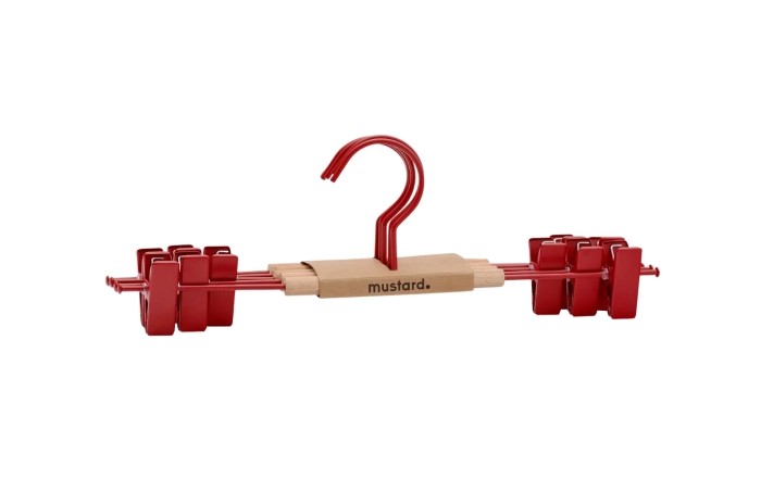 MUSTARD zestaw 5 wieszaków z klipsami THE HANGERS CLIP poppy.webp