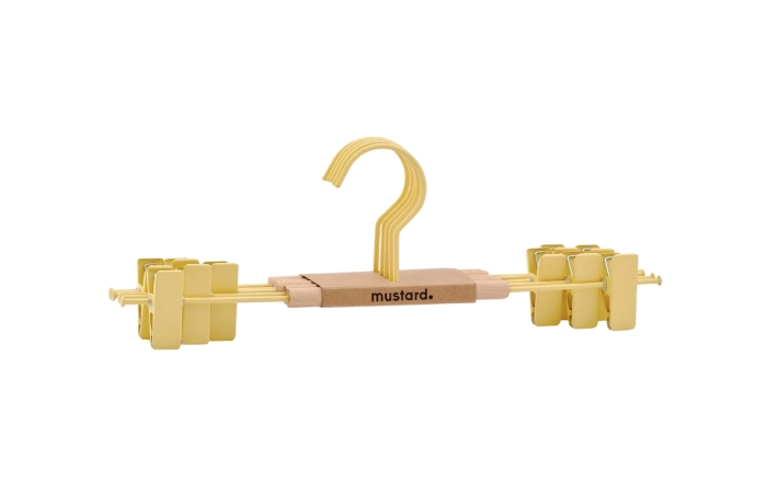 MUSTARD zestaw 5 wieszaków z klipsami THE HANGERS CLIP butter.webp