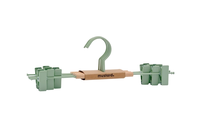 MUSTARD zestaw 5 wieszaków z klipsami THE HANGERS CLIP sage.webp