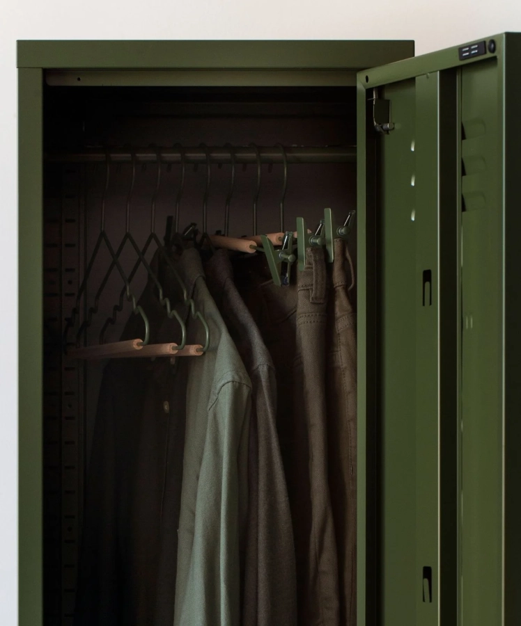 MUSTARD zestaw 5 wieszaków z klipsami THE HANGERS CLIP olive.webp
