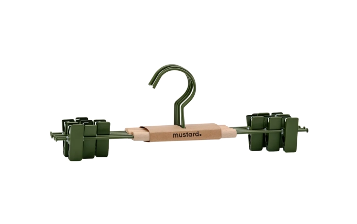 MUSTARD zestaw 5 wieszaków z klipsami THE HANGERS CLIP olive.webp