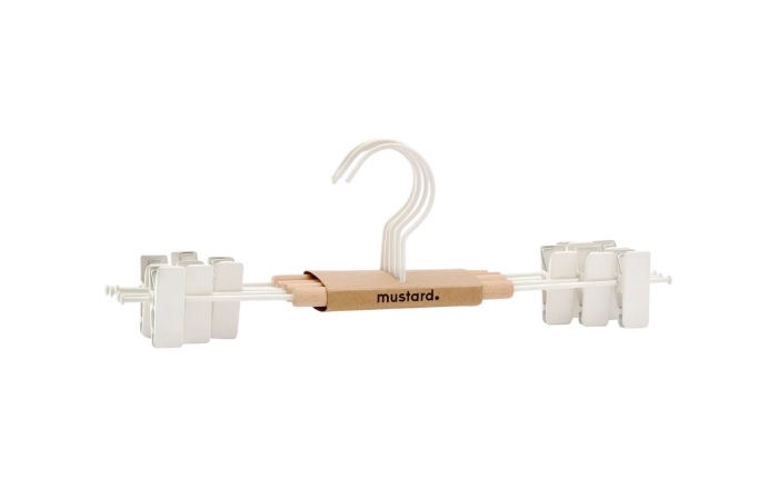 MUSTARD zestaw 5 wieszaków z klipsami THE HANGERS CLIP chalk.webp