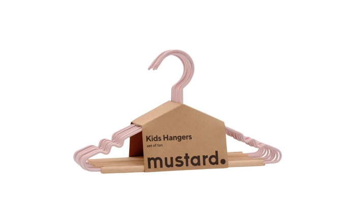 MUSTARD zestaw 10 wieszaków dziecięcych THE HANGERS blush.webp