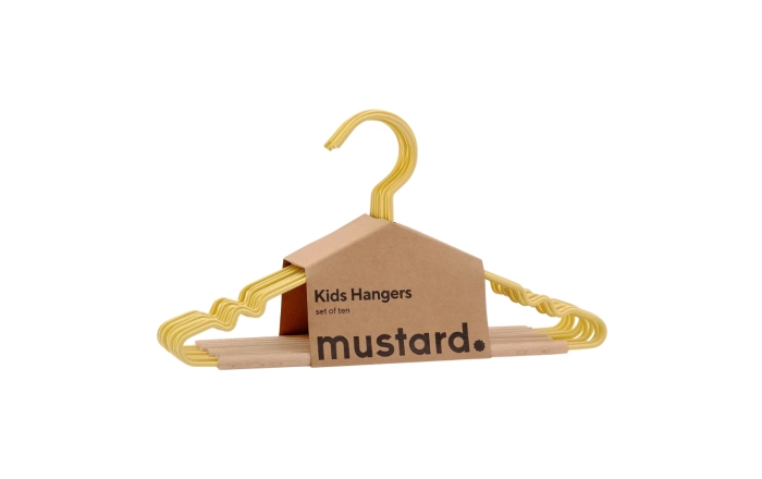 MUSTARD zestaw 10 wieszaków dziecięcych THE HANGERS butter.webp