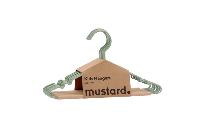MUSTARD zestaw 10 wieszaków dziecięcych THE HANGERS sage.webp