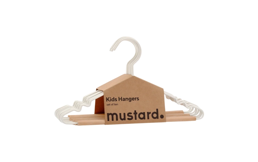 MUSTARD zestaw 10 wieszaków dziecięcych THE HANGERS chalk.webp