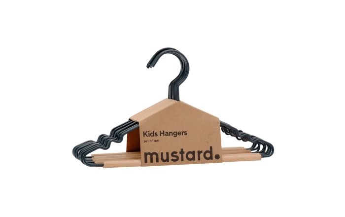 MUSTARD zestaw 10 wieszaków dziecięcych THE HANGERS slate.webp