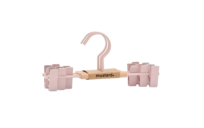 MUSTARD zestaw 5 wieszaków dziecięcych z klipsami THE HANGERS CLIP blush.webp