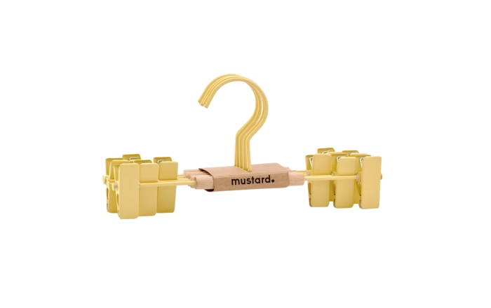 MUSTARD zestaw 5 wieszaków dziecięcych z klipsami THE HANGERS CLIP butter.webp