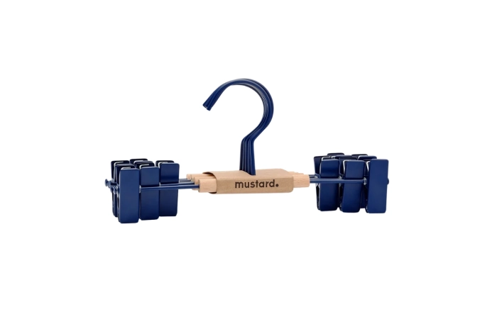 MUSTARD zestaw 5 wieszaków dziecięcych z klipsami THE HANGERS CLIP navy.webp