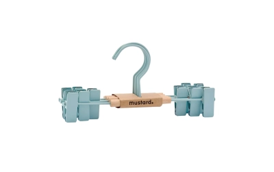 MUSTARD zestaw 5 wieszaków dziecięcych z klipsami THE HANGERS CLIP ocean