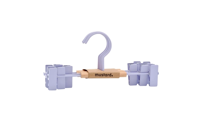 MUSTARD zestaw 5 wieszaków dziecięcych z klipsami THE HANGERS CLIP lilac.webp