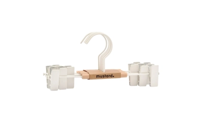 MUSTARD zestaw 5 wieszaków dziecięcych z klipsami THE HANGERS CLIP chalk
