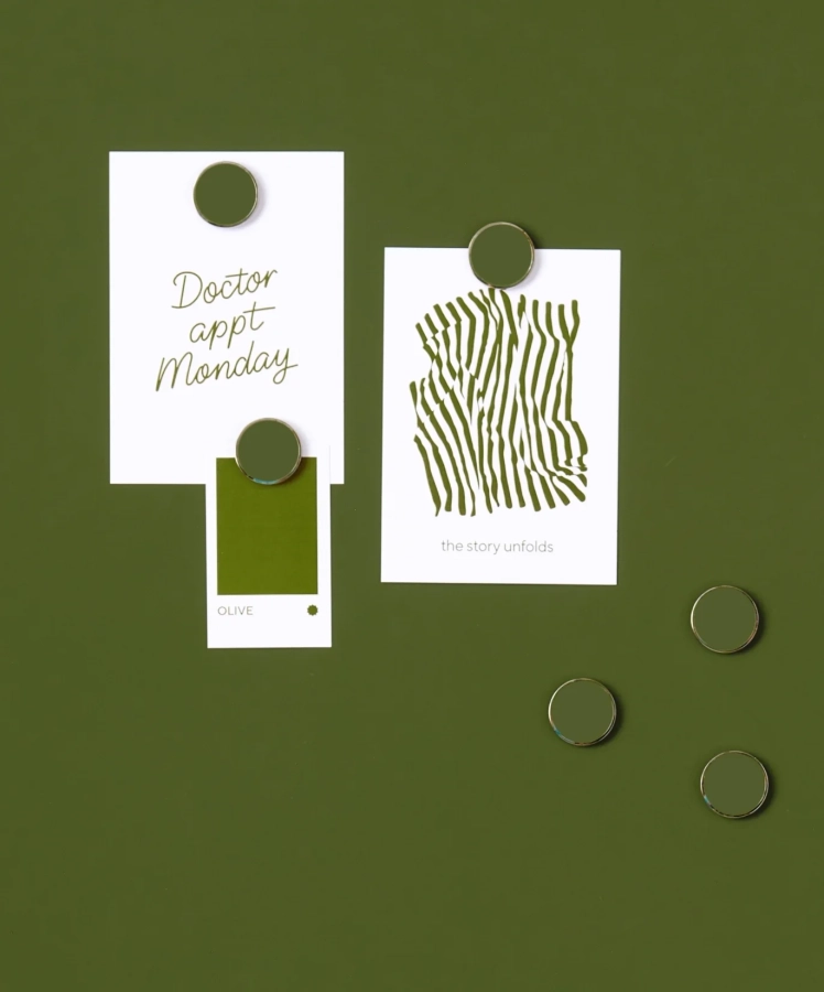 MUSTARD zestaw 6 magnesów THE BUTTONS olive.webp