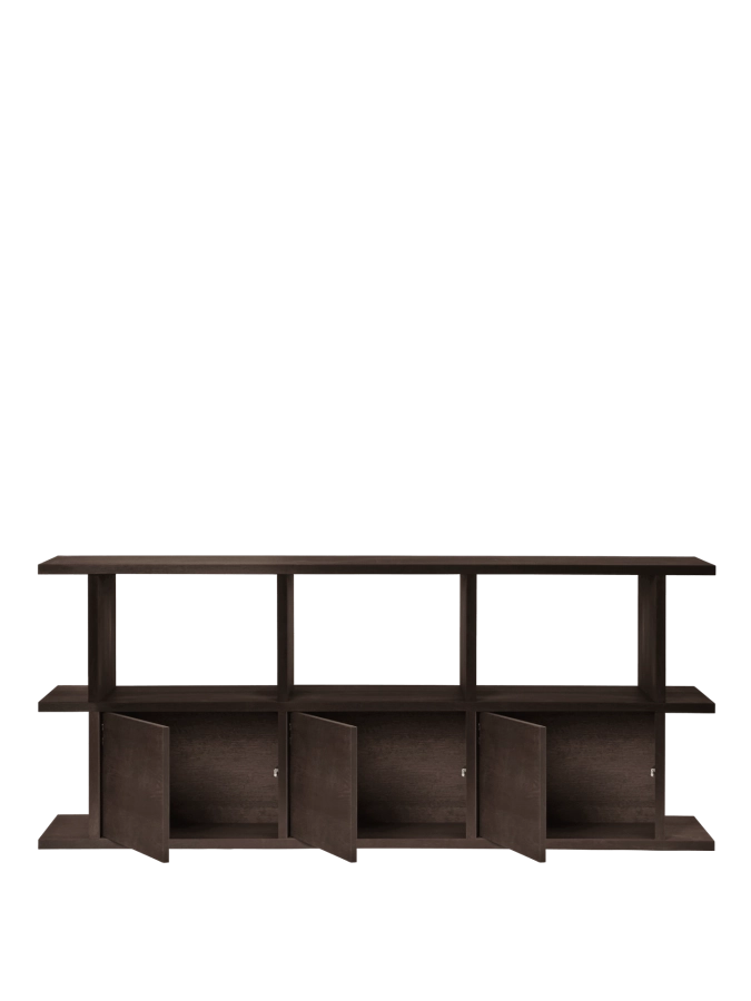 FERM LIVING regał KONA 3×2 z 3 szafkami – ciemny dąb.png