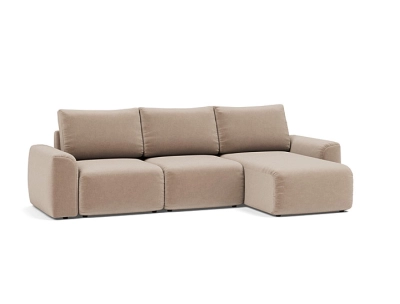 INNOVATION sofa rozkładana NORUM z szezlongiem | masywne podłokietniki