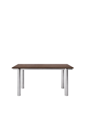 FERM LIVING stół ATURA - stal nierdzewna / ciemno barwiony dąb, różne rozmiary