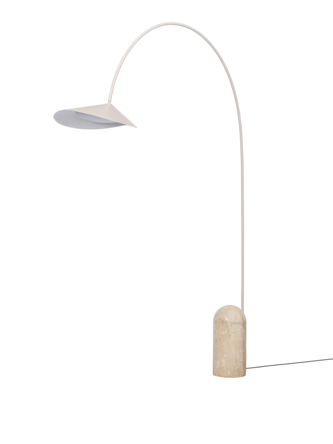 FERM LIVING lampa podłogowa łukowa ARUM kaszmirowa.png