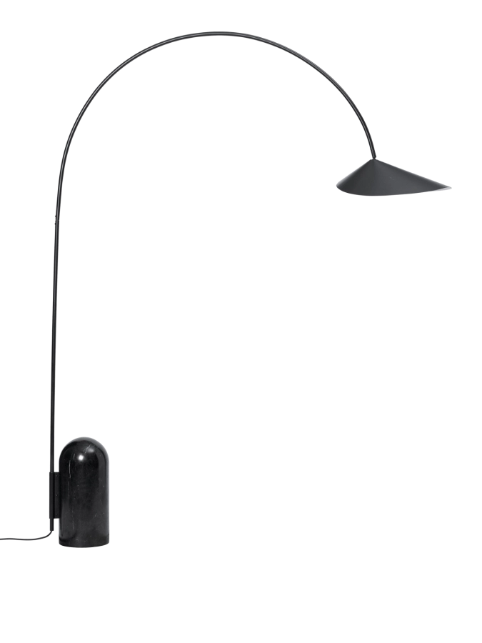 FERM LIVING lampa podłogowa łukowa ARUM czarna.png