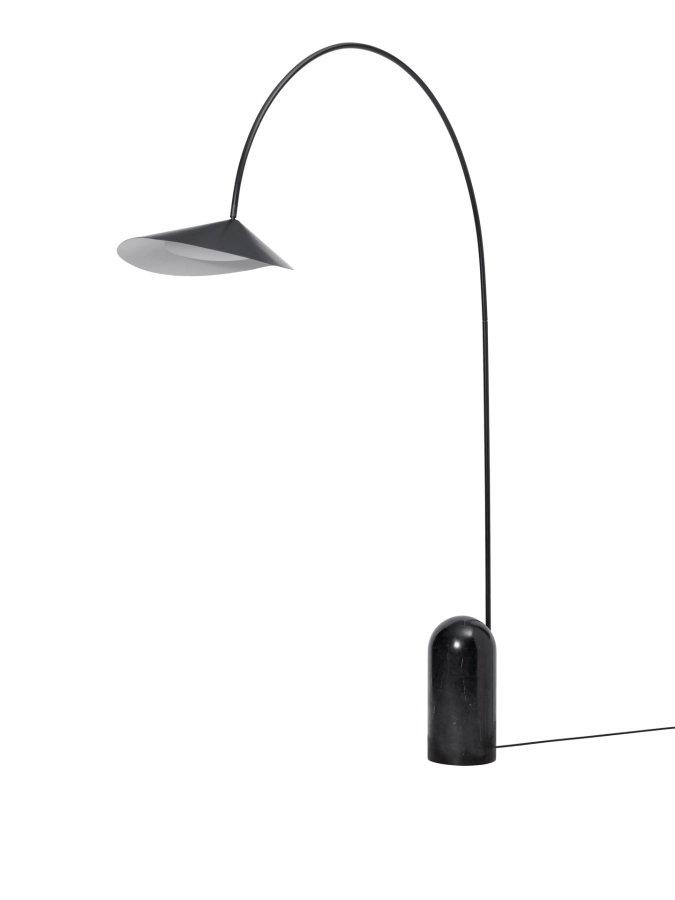 FERM LIVING lampa podłogowa łukowa ARUM czarna.png