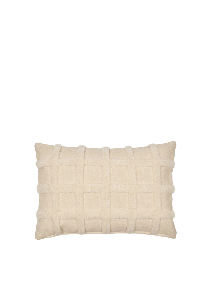 FERM LIVING zestaw dwóch poduszek prostokątnych NORTE GRID - złamana biel.png