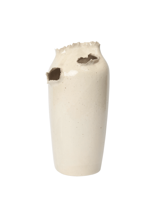 FERM LIVING wazon okrągły TEREO – off-white w cętki, wys. 27 cm.png