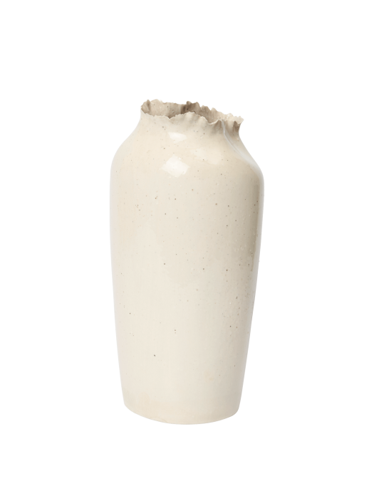 FERM LIVING wazon okrągły TEREO – off-white w cętki, wys. 27 cm.png