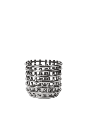 FERM LIVING doniczka/kosz CERAMIC BASKET srebrny S