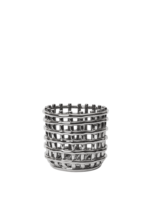 FERM LIVING doniczka/kosz CERAMIC BASKET srebrny S.png