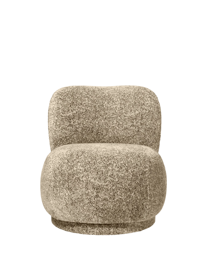 FERM LIVING fotel RICO PICCOLO - poppy velvet – maślany/czarny.png