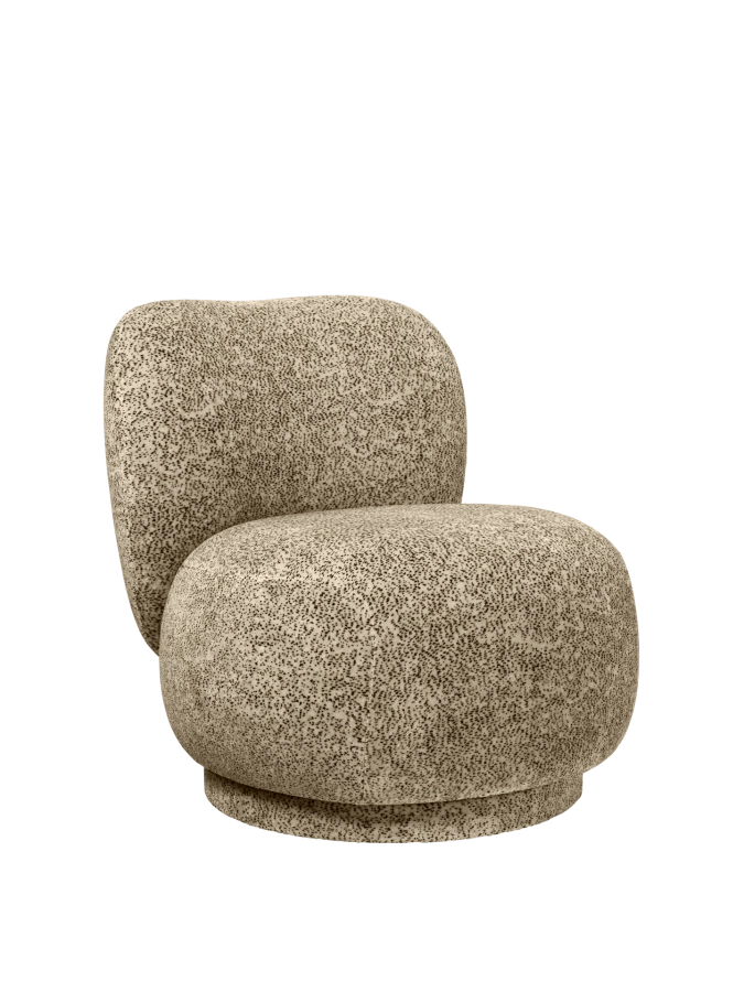 FERM LIVING fotel RICO PICCOLO - poppy velvet – maślany/czarny.png