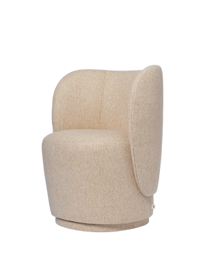 FERM LIVING fotel obrotowy RICO CLUB – vanir – ecru/miodowy