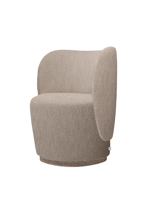 FERM LIVING fotel obrotowy RICO CLUB – soft bouclé – naturalny