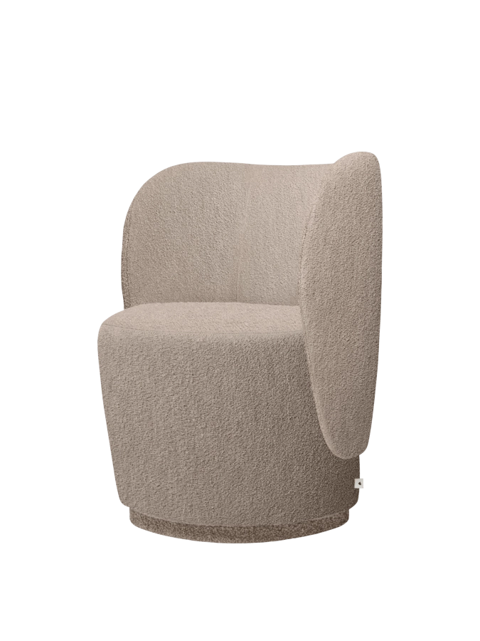 FERM LIVING fotel obrotowy RICO CLUB – soft bouclé – naturalny.png