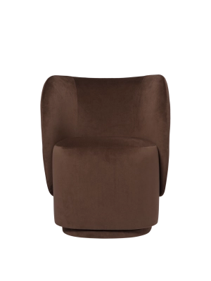 FERM LIVING fotel obrotowy RICO CLUB – rich velvet – kawowy