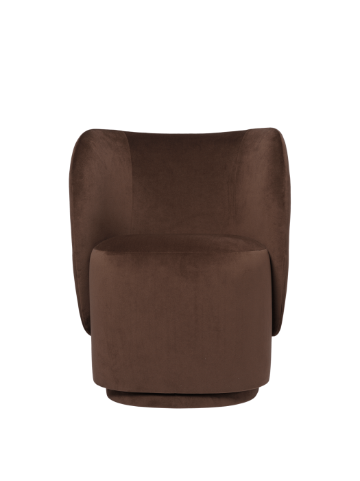 FERM LIVING fotel obrotowy RICO CLUB – rich velvet – kawowy.png