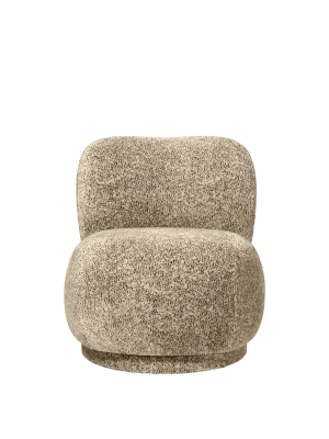FERM LIVING fotel obrotowy RICO PICCOLO - poppy velvet – maślany/czarny