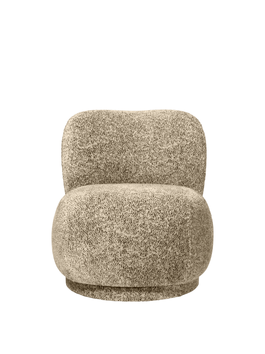FERM LIVING fotel obrotowy RICO PICCOLO - poppy velvet – maślany/czarny.png
